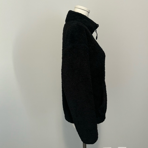 PINK Victoria’s Secret Black Sherpa Half Zip Fleece Sweater - Picture 9 of 15